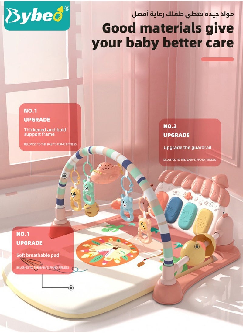 Bybeo Baby Play Gym Mat, Play Mats for Babies, Kick and Play Piano Gym Mats, Baby Gym Activity Play Mat with Toys and Cushion, Play Piano Activity Center with Music and Lights, for Infants Pre-learning  - Image 2