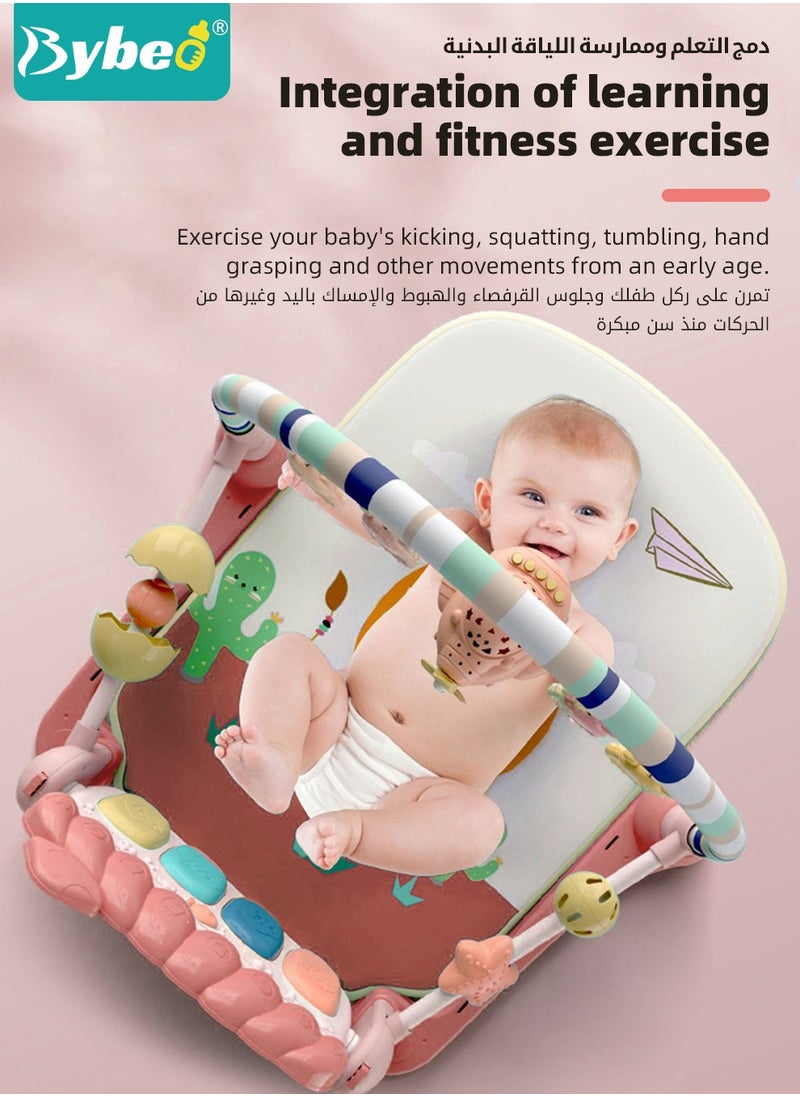 Bybeo Baby Play Gym Mat, Play Mats for Babies, Kick and Play Piano Gym Mats, Baby Gym Activity Play Mat with Toys and Cushion, Play Piano Activity Center with Music and Lights, for Infants Pre-learning  - Image 5