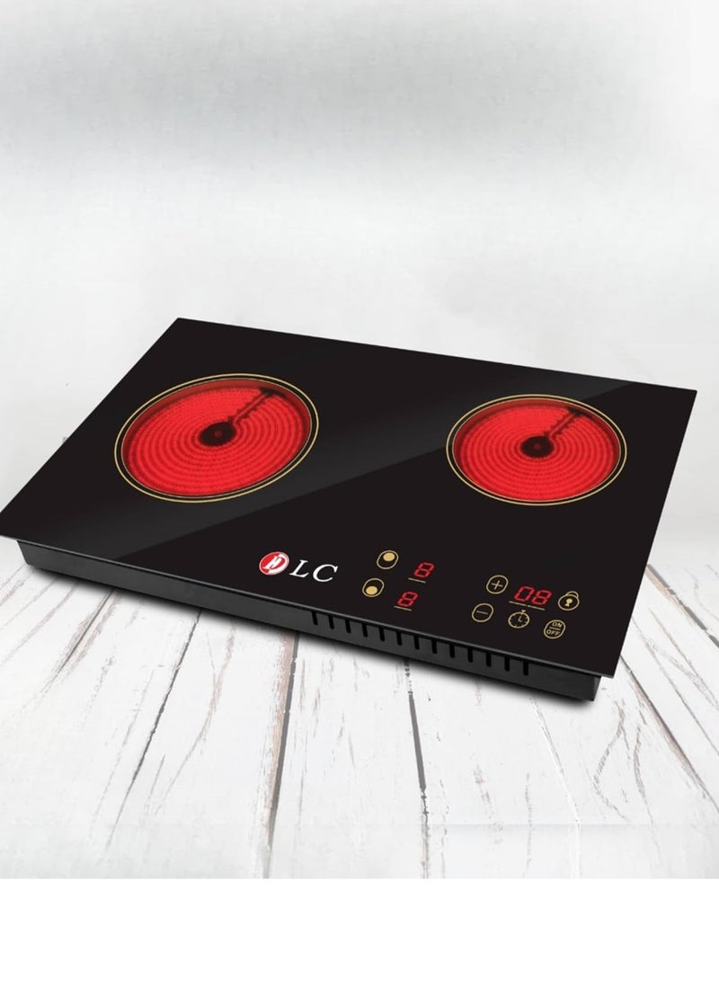 LC Premium Infrared Electric Cooker – 2000W + 1000W Dual Burner, Glass Panel, Compatible with All Cookware, Energy Efficient - Image 1