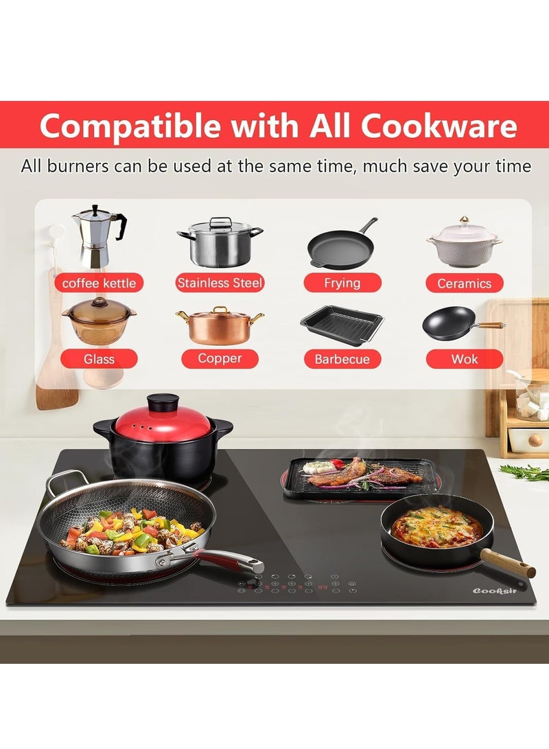 LC Premium Infrared Electric Cooker – 2000W + 1000W Dual Burner, Glass Panel, Compatible with All Cookware, Energy Efficient - Image 4