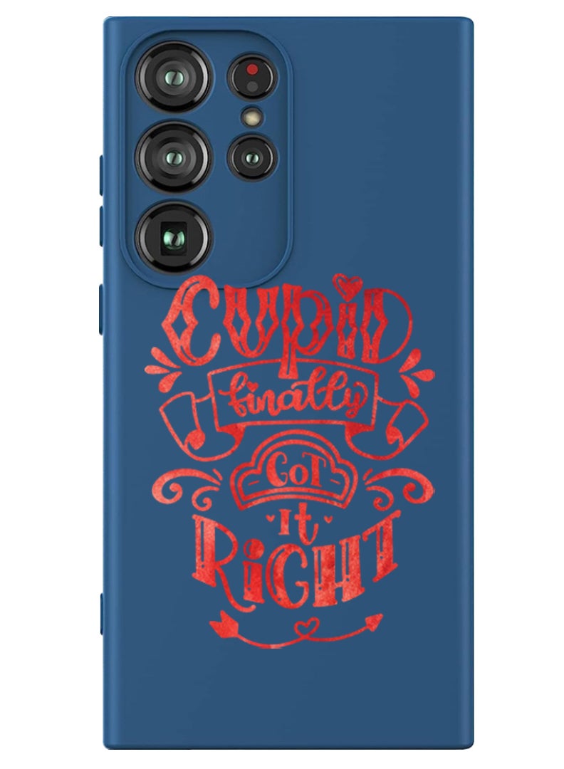 Theodor Protective Slim Fit Case Liquid Silicone Cover with Full Body Protection Anti-Scratch Shockproof Case For Samsung Galaxy S24 Ultra (Blue) - Cupid finally got it right - Image 1