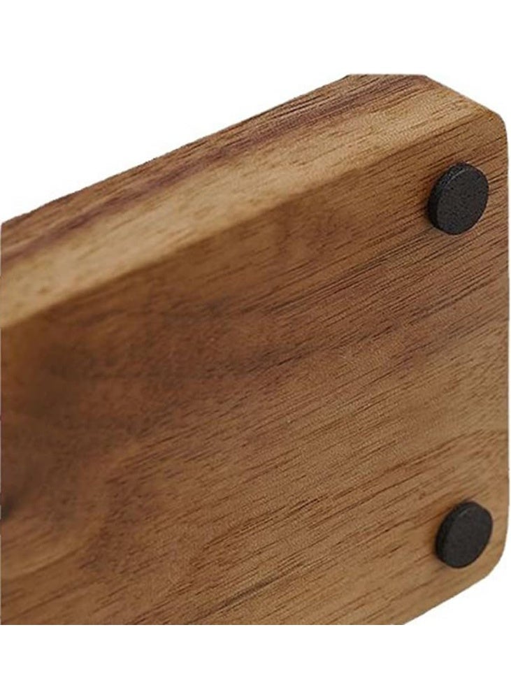 NANAO Wooden Desk Organiser with Phone Stand, 9-Slot Pen Holder, Walnut Wood, 20 x 8 x 8 cm - Image 5