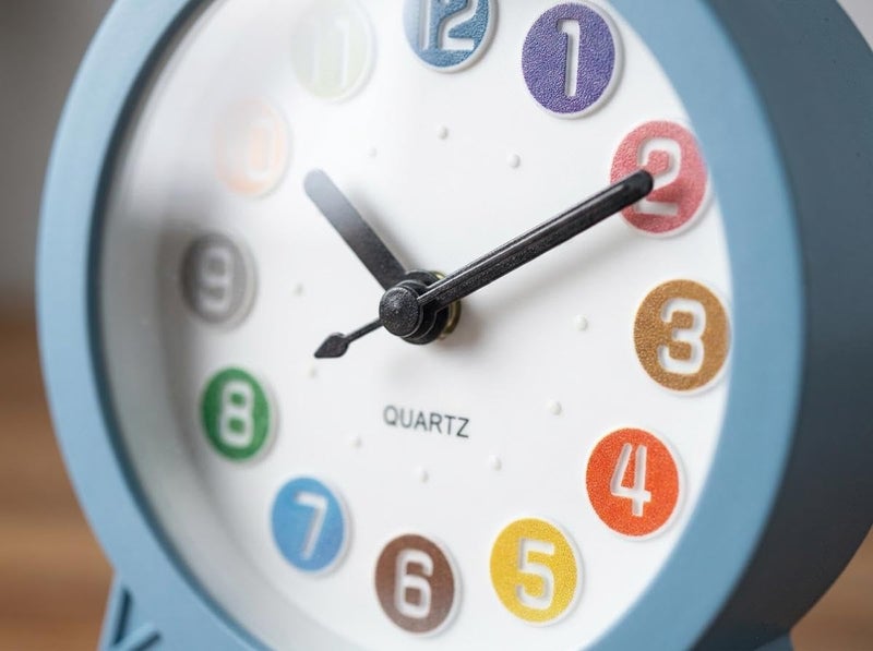 Eiffel Tower Alarm Clock Blue Quartz Colorful Numbers Home Decor - Image 2