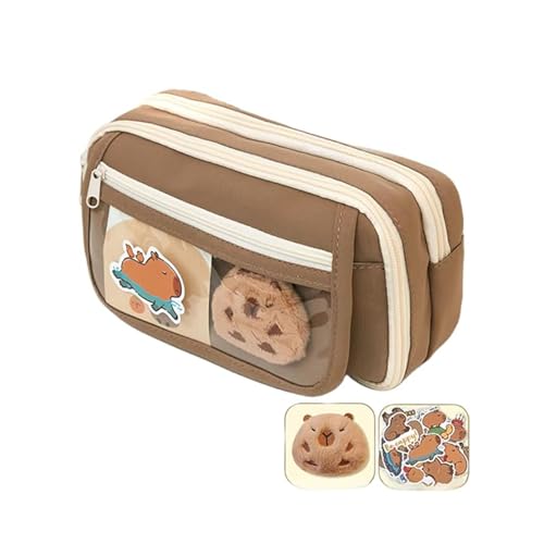 Preptep Korean Style Cute Pencil Case Large Capacity Pencil Pouch Aesthetic with Kawaii Doll, Zipper Pen Bag for Girl - Image 1
