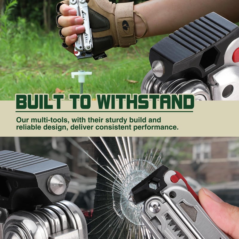 MOSSY OAK Multitool, 19-in-1 Stainless Steel Multi Tool Pliers, Self-locking EDC Gear with Sheath for Outdoor, Survival, Camping, Hiking, Father Day Gifts - Image 3