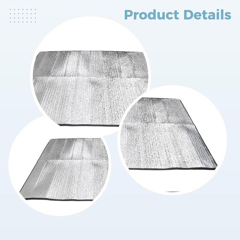 200 × 200 سم سجادة خارجية عاكسة للتخييم والنزهات مع فيلم ألومنيوم عازل للحرارة - Image 3