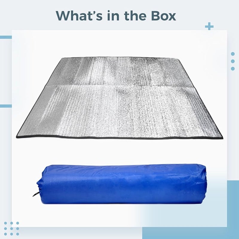 200 × 200 سم سجادة خارجية عاكسة للتخييم والنزهات مع فيلم ألومنيوم عازل للحرارة - Image 4