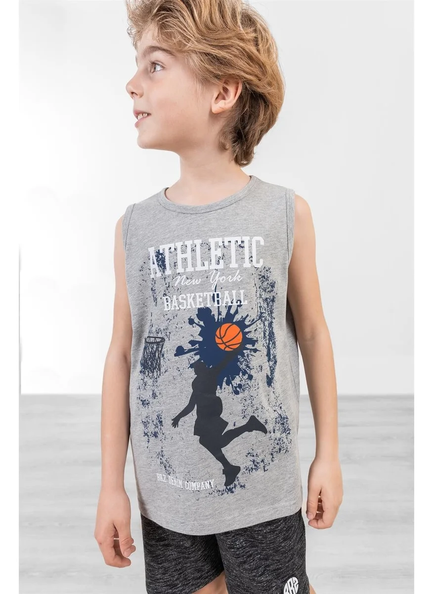 بي ار زد كولكشن Basketball Printed Boy's Zero Sleeve T-Shirt