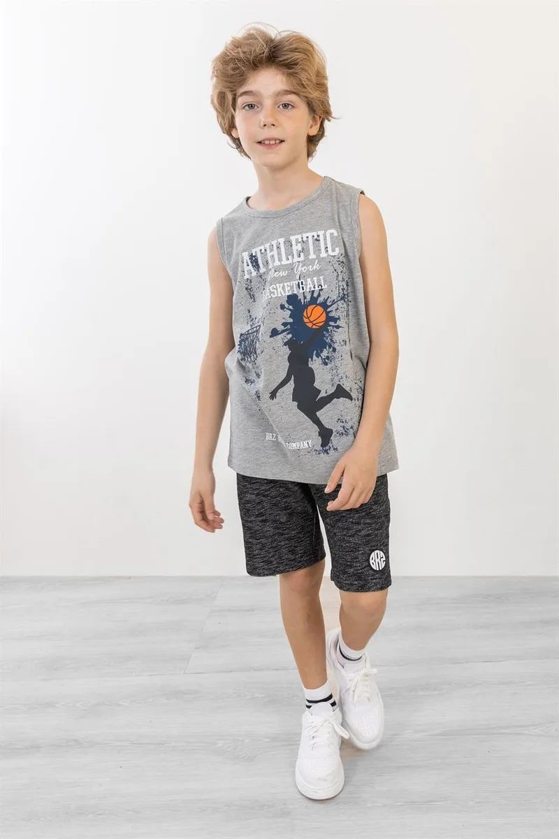 BRZ Collection Basketball Printed Boy's Zero Sleeve T-Shirt