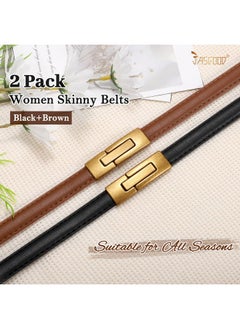 Women Skinny Belts Leather Thin Waist Belts For Dress Ladies Belts With Gold Buckle 2 Pack - pzsku/ZF6B09A97C1D5C351144BZ/45/_/1718271623/a0ad8c40-8ce1-451d-b892-dfa472c49828