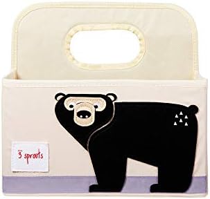 3 Sprouts Baby Diaper Caddy - Organizer Basket For Nursery, Bear