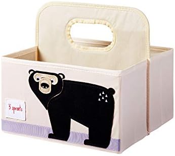 3 Sprouts Baby Diaper Caddy - Organizer Basket For Nursery, Bear - Image 2