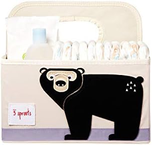 3 Sprouts Baby Diaper Caddy - Organizer Basket For Nursery, Bear - Image 3