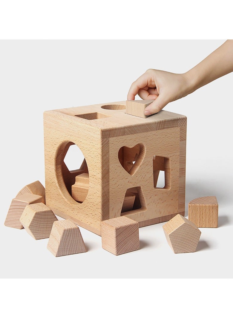general Wooden Geometric Shape Sorting Box - 13 Holes 12 Shapes with Storage Box & Bag Bite-Safe Early Learning Toys for Babies - Image 2