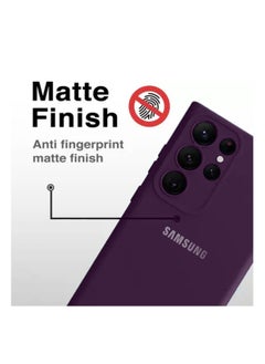 Wtech Soft Liquid Silicone Case Cover For Samsung Galaxy S24 Ultra 5G 2024 Eggplant Purple  - Image 4