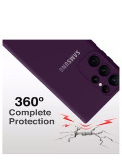 Wtech Soft Liquid Silicone Case Cover For Samsung Galaxy S24 Ultra 5G 2024 Eggplant Purple  - Image 5