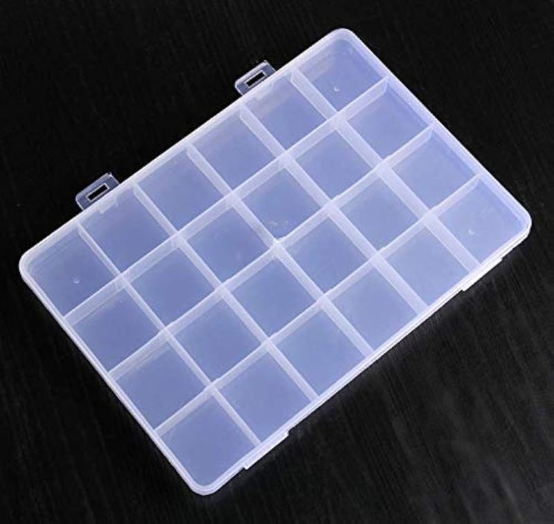 RLECS 2pcs 24 Slots Transparent Plastic Jewelry Organizer Box Compartment Storage Container for Bead Rings Jewelry Display Organizer - Image 1