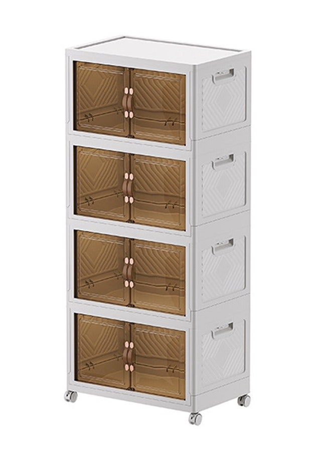 NKX 4 Layers Multi-Functional Foldable Storage Cabinet with Doors and Wheels (252L) - Image 1