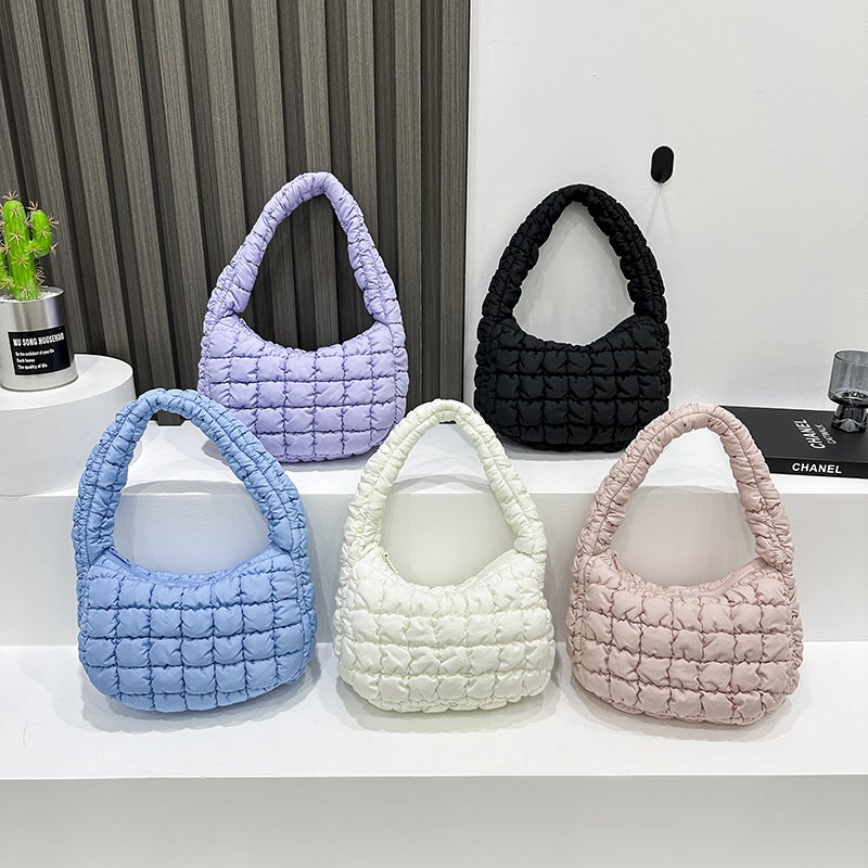 Women's Cloud Bubble Tote Shoulder Bag with Flower Phone Pocket - Image 3