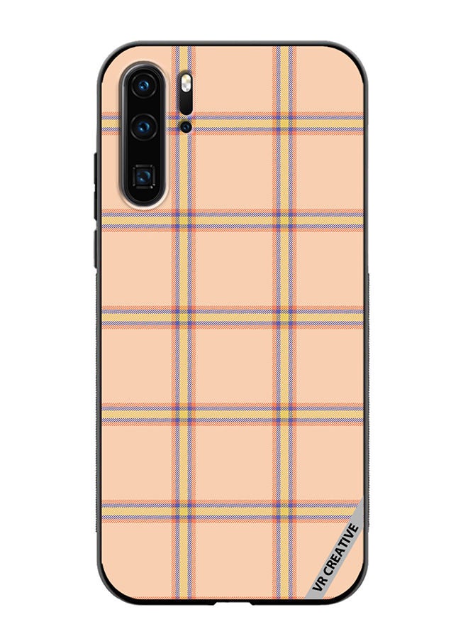 VR CREATIVE Protective Case Cover For Huawei P30 Pro Check Seamless Pattern In Beige Vector Design Multicolour - Image 1