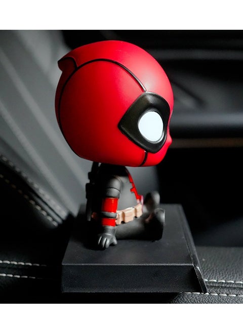 Deadpool Bobblehead With Base For Car Dashboard Decoration, Premium Polyresin Statues, Bobblehead Phone Bracket For Desktop Decorations/Collectibles,Mobile Phone Stand， Gifts For Fans, Friends