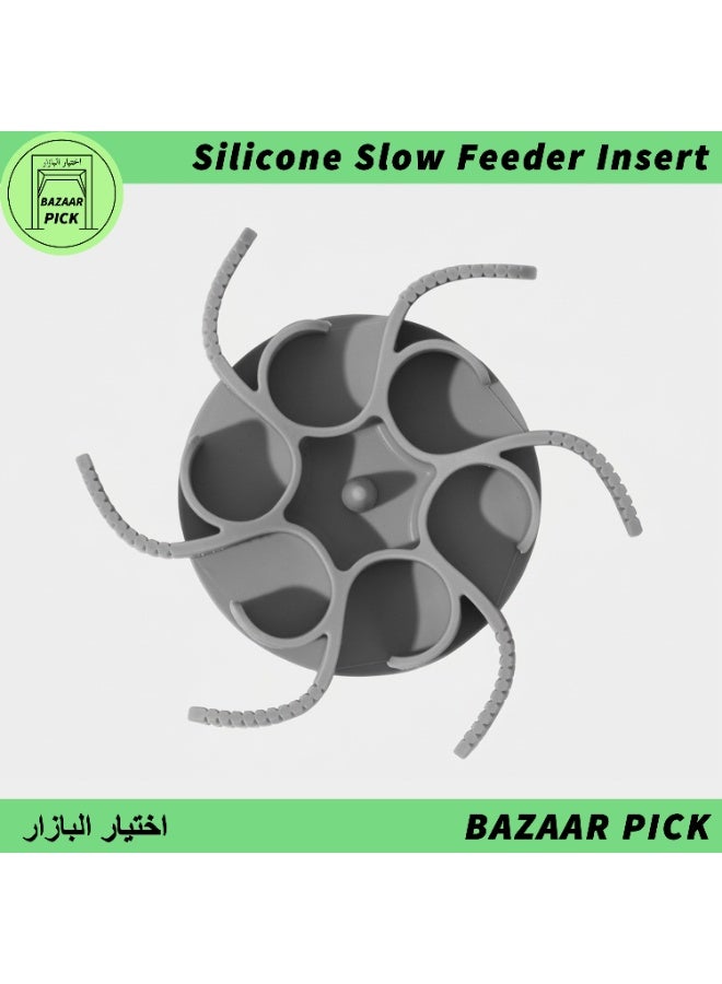 قاعدة سيليكون للأكل البطيء قابلة للتعديل - تصميم مبتكر قابل للقص ليناسب جميع أحجام الأوعية - بقاعدة شفط قوية مانعة للانزلاق - ملحق للحيوانات الأليفة مضاد للاختناق - لون رمادي - Image 2