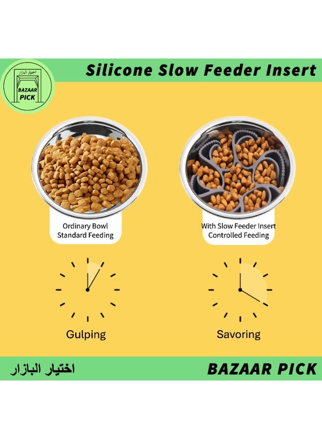 قاعدة سيليكون للأكل البطيء قابلة للتعديل - تصميم مبتكر قابل للقص ليناسب جميع أحجام الأوعية - بقاعدة شفط قوية مانعة للانزلاق - ملحق للحيوانات الأليفة مضاد للاختناق - لون رمادي - Image 4