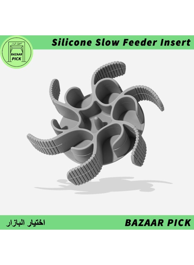 قاعدة سيليكون للأكل البطيء قابلة للتعديل - تصميم مبتكر قابل للقص ليناسب جميع أحجام الأوعية - بقاعدة شفط قوية مانعة للانزلاق - ملحق للحيوانات الأليفة مضاد للاختناق - لون رمادي - Image 1