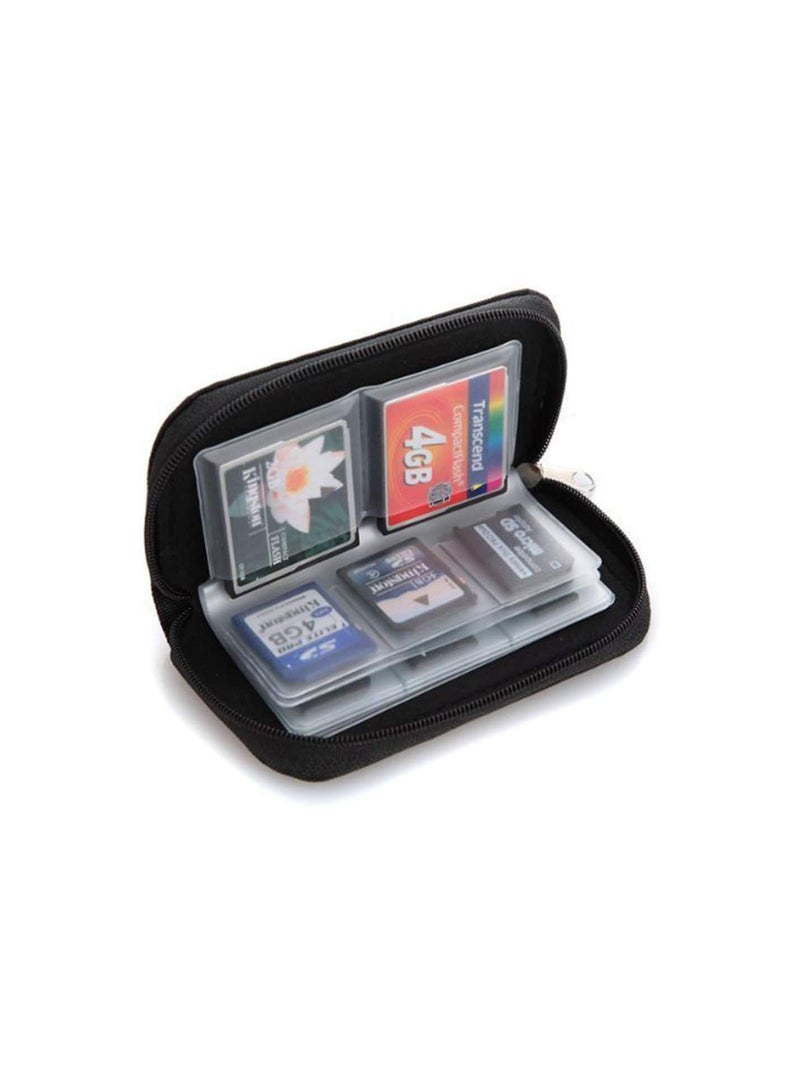 GGOOT Memory Card Case Protective SD Bag Secure Digital Card Storage Carrying Pouch Holder Wallet Case Zippered Bag For Photography And Trail Camera Card Reader With 22 slotsï¼?Blackï¼‰  - Image 1