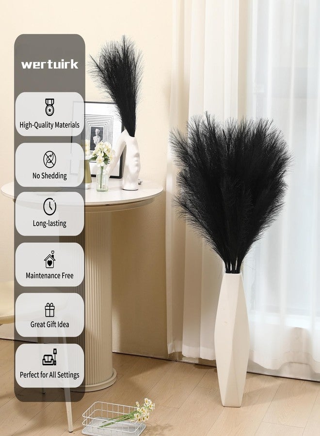 Wertuirk 9 Stems Black Pampas Grass - 38 Inch Tall Faux Pompous Grass Decor, Long Artificial Pompas Floral for Gothic Room Decoration, Wedding Flower Arrangement, Halloween and Home Decor (Black) - Image 3