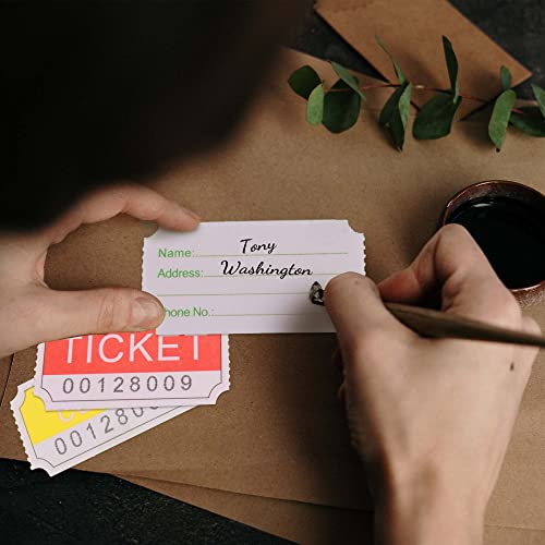 ESSENTIAL 1000 Yellow Double RaffleTickets Roll, Raffle Tickets Printable for Leisure, Movie Watching, Entertainment - Image 3