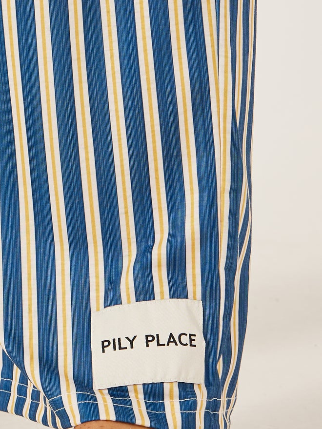 Styli Minimal Printed T-Shirt and Striped Badge Detail Pyjama Set - Image 4