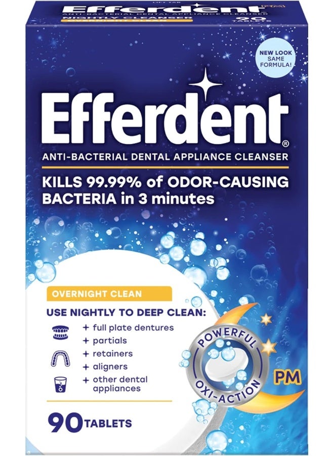 Efferdent Efferdent PM Overnight Anti-Bacterial Denture Cleanser Tablets - Image 1