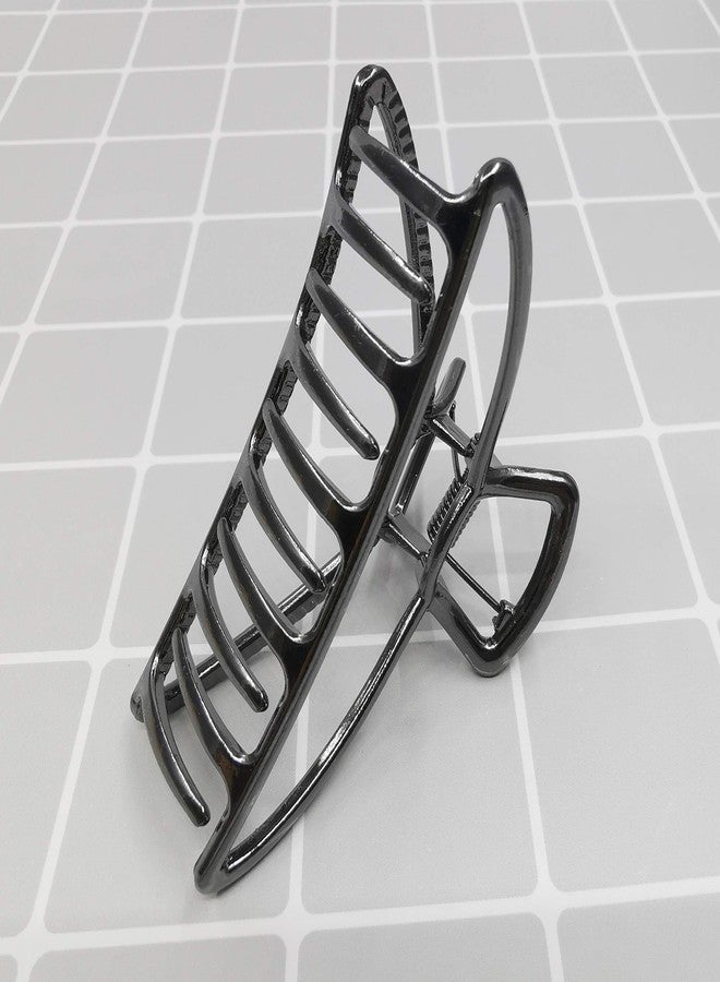 HH&LL Hair Clips, Metal Hair Claw Barrette Clamp Jaw for Women (2, Black+ Silver) - Image 5