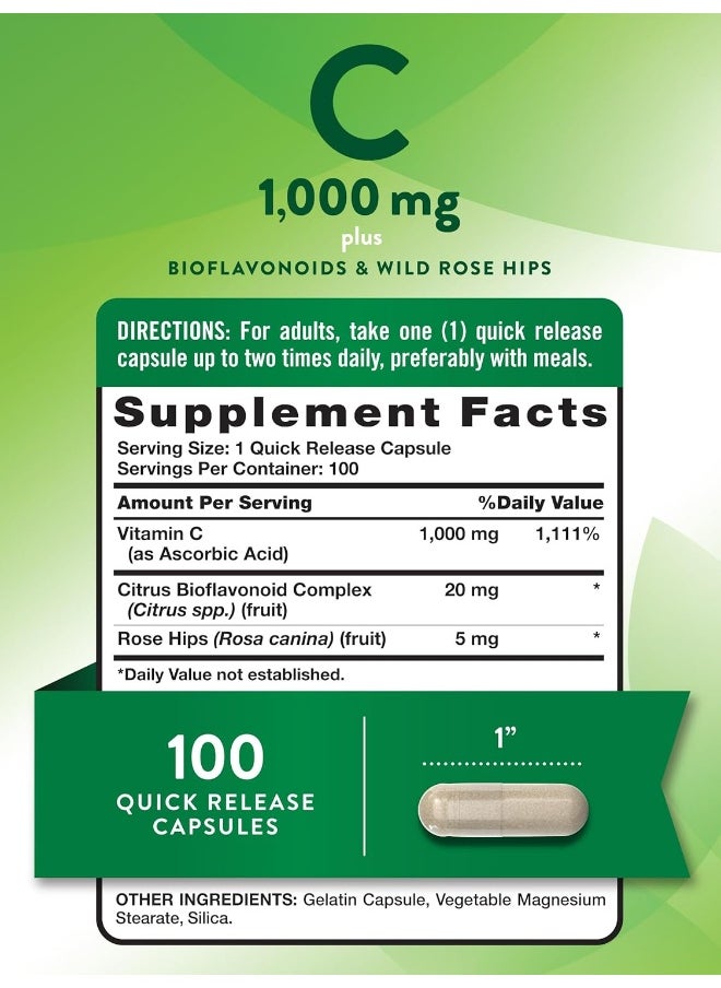 Nature's Truth Nature's Truth Vitamin C 1000mg | 100 Capsules | with Wild Rose HIPS & Bioflavonoids | Non-GMO & Gluten Free Supplement  - Image 2