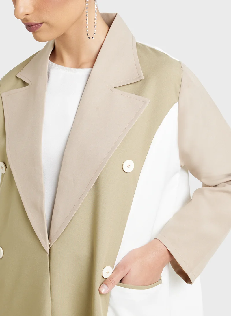 Khizana Trench Abaya With Sheila