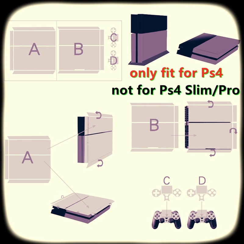 Oiokew Decal Skin for Ps4, Whole Body Vinyl Sticker Cover for PlayStation 4 Console and Controller (Include 4pcs Light Bar Stickers) (PS4, Dense Fog fire) - Image 3