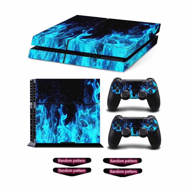 Oiokew Decal Skin for Ps4, Whole Body Vinyl Sticker Cover for PlayStation 4 Console and Controller (Include 4pcs Light Bar Stickers) (PS4, Dense Fog fire) - Image 1