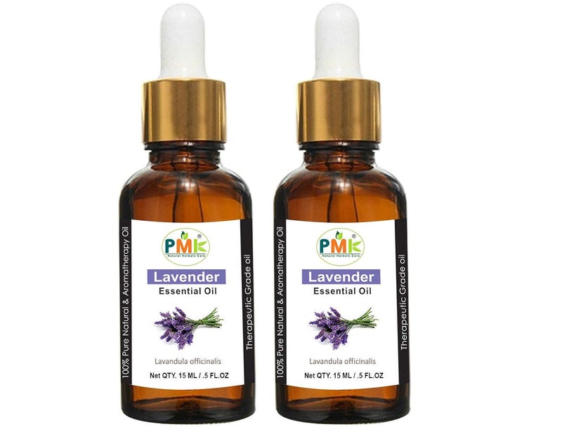 PMK PMK Lavender Essential Oil for Hair Skin Face Mental Relief and Relaxing Sleep Aroma Diffuser 15ML Pack of 2
