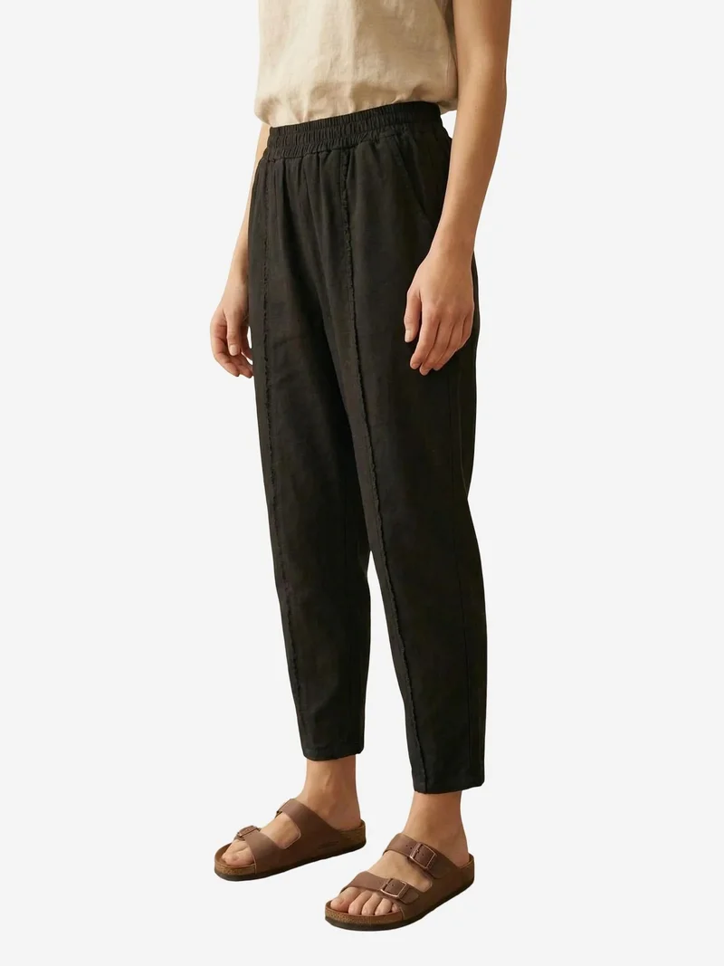 My Fashion Black MY FASHION Elastic Waist Straight Leg Pants for Women | Best Price UAE