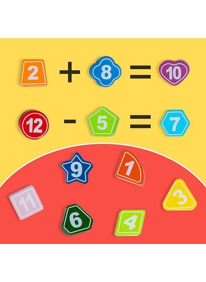 ZZ ZONEX - ZZ ZONEX Wooden Shape Color Sorting Clock Teaching Time Number Blocks Animal Patterns Puzzle Stacking Sorter Montessori Early Learning Educational Toy Gift for 3 Year Old Toddler Baby Kids - Image 1