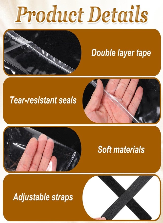 Grevosea 4 Pack Dining Chair Covers, Clear Seat Cover Plastic Covers PVC Seat Protector Waterproof Scratch Resistant Slipcovers with Adjustable Belt Strap Fits Most 21"- 23" Chair - Image 3