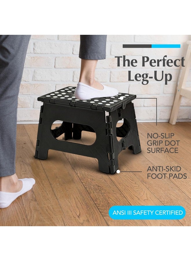 Handy Laundry Handy Laundry - Folding Step Stool is Sturdy Enough to Support Adults and Safe Enough for Kids. Opens Easy with One Flip. Great for Kitchen, Bathroom or Bedroom (Black)  - Image 2