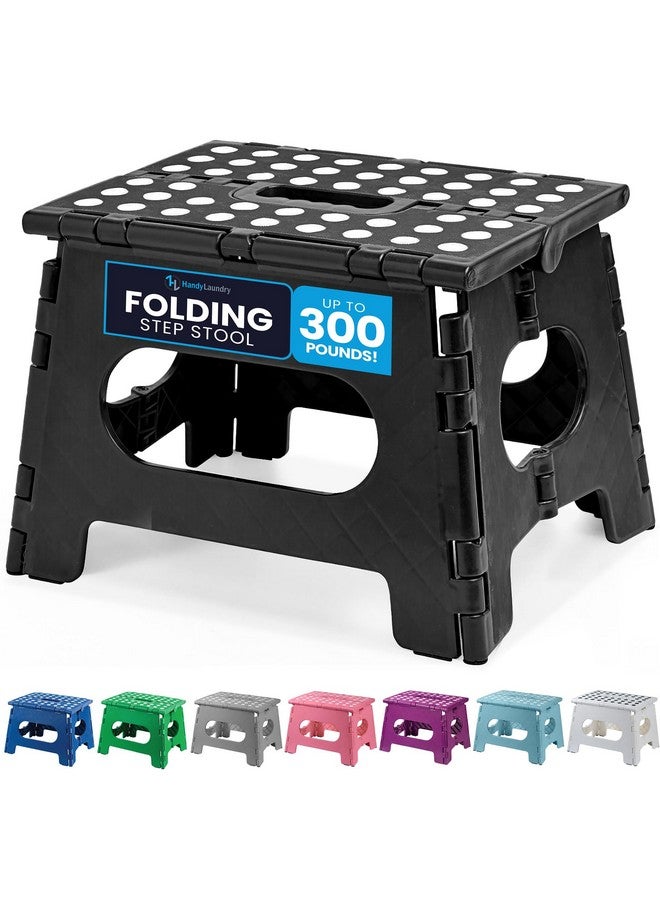 Handy Laundry Handy Laundry - Folding Step Stool is Sturdy Enough to Support Adults and Safe Enough for Kids. Opens Easy with One Flip. Great for Kitchen, Bathroom or Bedroom (Black)  - Image 1