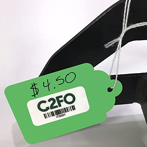 SmartSign Green Marking Tags With Pre-Strung Loop Strings - Pack of 1000 Blank Price Tags, Size-8, 12pt Thick, 1.75" x 2.875" for Jewelry Merchandise - Image 5