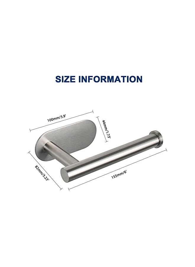 S-TOP Toilet Paper Holder Self Adhesive, Premium Thicken SUS304 Stainless Steel Rustproof Adhesive Toilet Roll Holder no Drilling for Bathroom, Kitchen, Washroom (2 Pack, Brushed Nickel) - Image 2