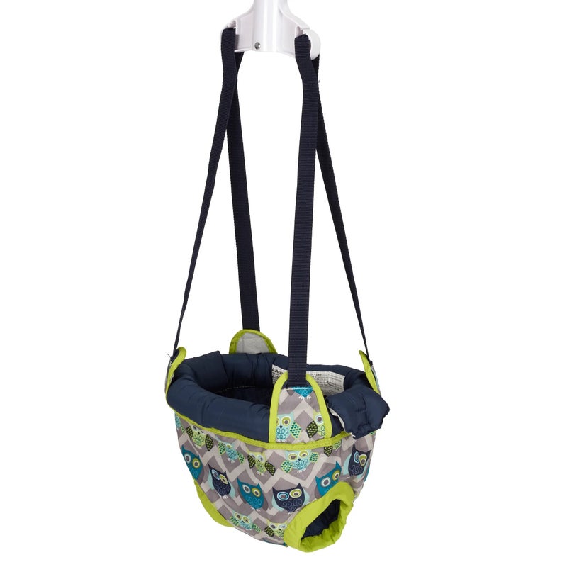 Evenflo Exersaucer Johnny Jumper Featuring EasytoUse Clamp Attachment for Quick and ToolFree Set Up and Adjustable Straps to Customize the Height for Your Child Owl