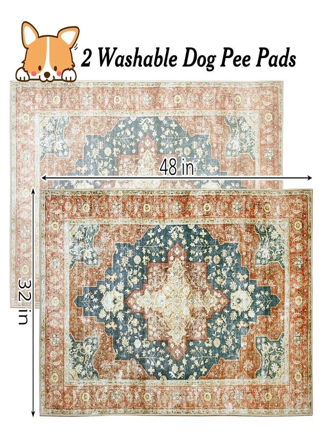 kathson 2 Pcs Reusable Puppy Pads, 32 x 48 Inch Washable Puppy Pads Pet Dog Training Pads Non-Slip Waterproof Rabbit Cage Liner Whelping Pads Litter Mat for Dogs Cats , Style C - Image 4