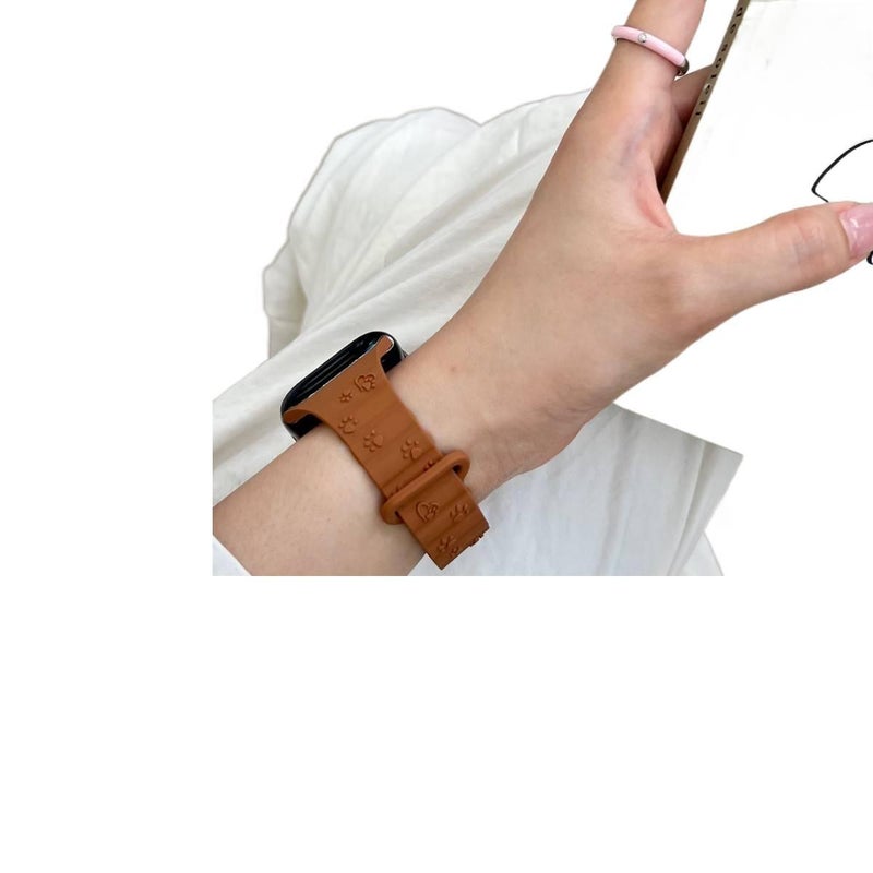 سوار ساعة ذكية سوار رياضي من السيليكون متوافق باللون Starlight قابل للتعديل مع Apple Watch 38/40/41mm بملاءمة قابلة للتعديل وحزام بديل - Image 3