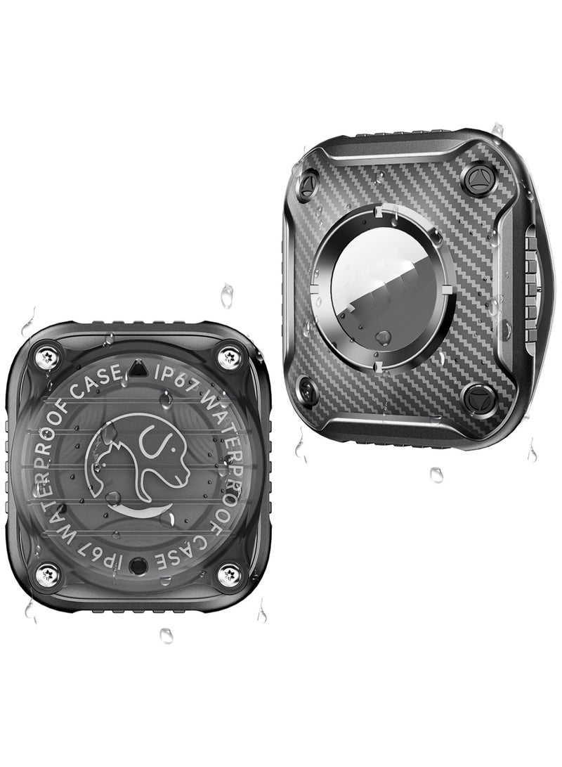 SYOSI 2PCS Airtag Dog Collar Holder, Dog Airtag Holder, Waterproof Airtag Holder for Airtag Dog Collar, Ultra-Durable, Lightweight, Compact Size, Fits 1" & 1 1/4" Width Collar, Waterproof Protective - Image 1